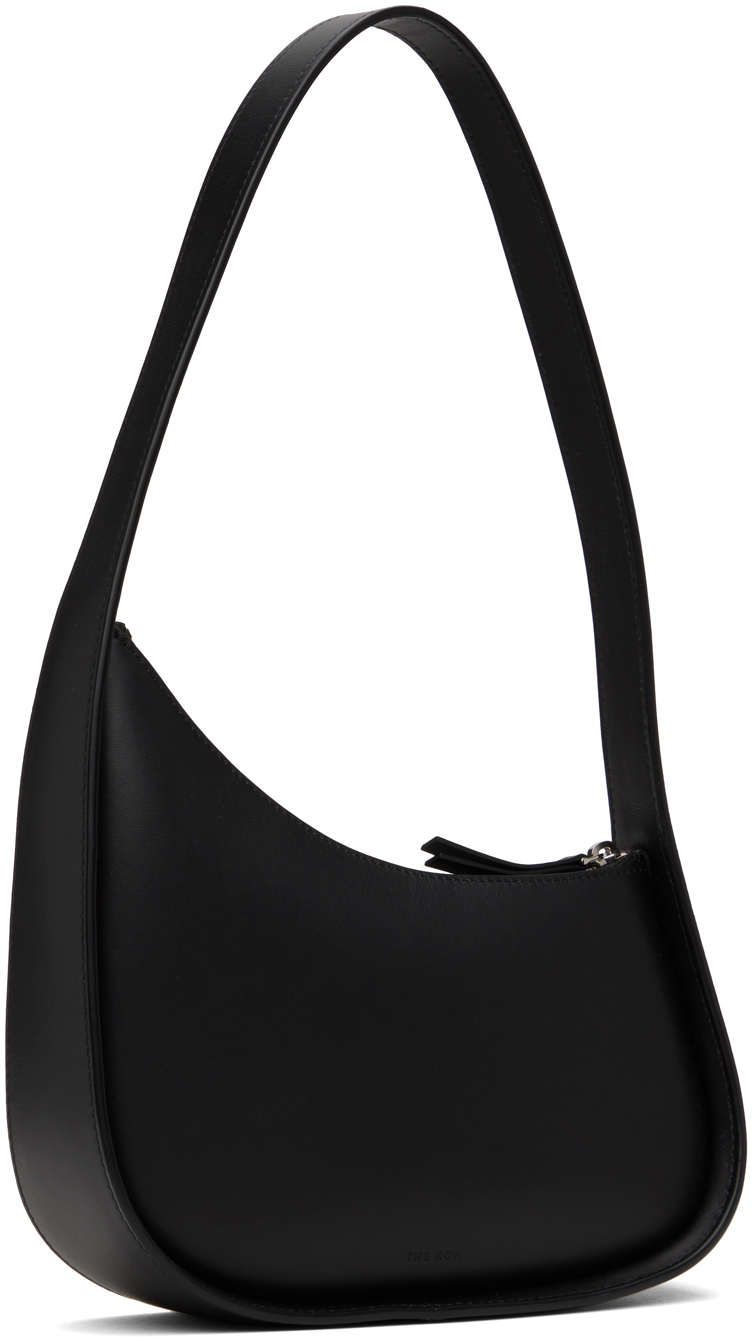 The Row Half Moon Leather Shoulder Bag In Blpl Black Pld