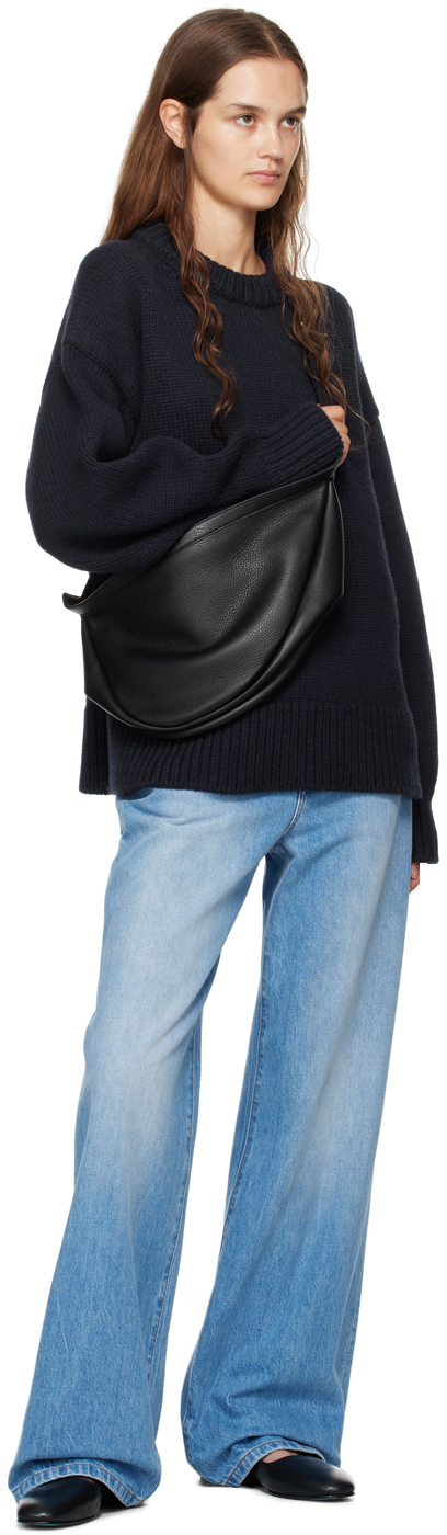 The Row Black Large Slouchy Banana Bag In Blpl Black Pld