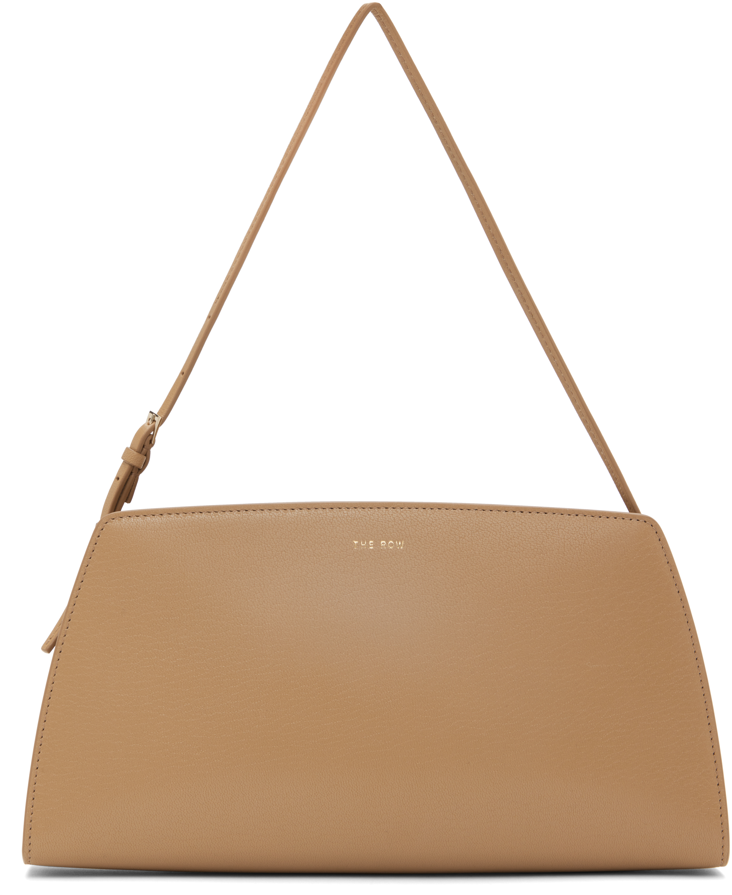 Shop The Row Tan Dalia Baguette Bag In Wclg Warm Chestnut L