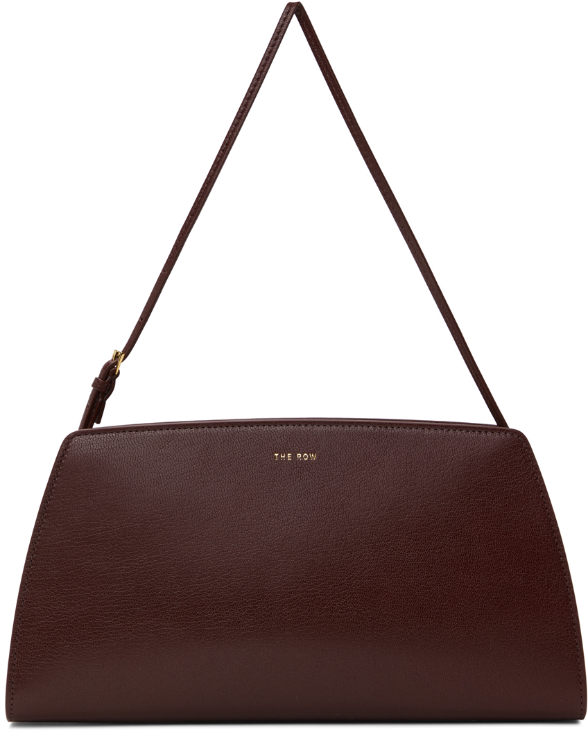 The Row Burgundy Dalia Baguette Bag In Rnshg Raisin Shg