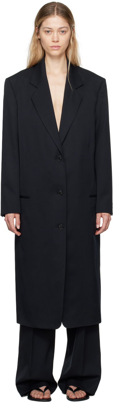 Shop The Row Black Primat Coat In Aby Abyss