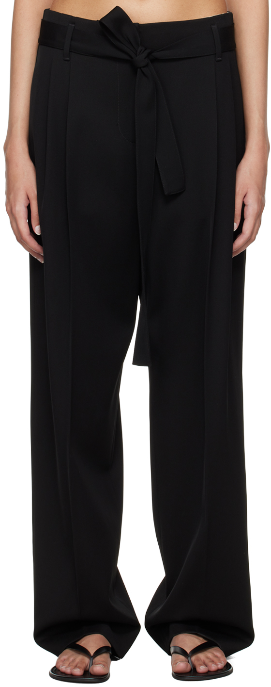 Shop The Row Black Lonan Trousers In Blk Black