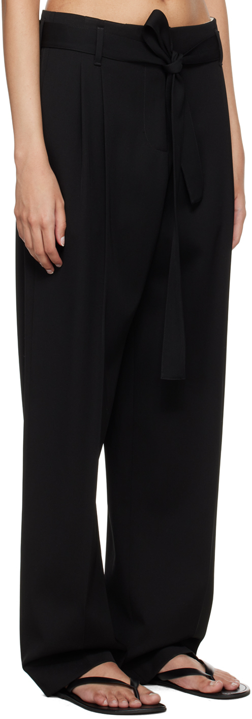 The Row Black Lonan Trousers In Blk Black