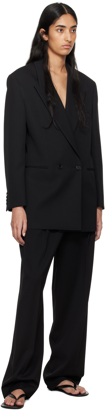 The Row Black Lonan Trousers In Blk Black