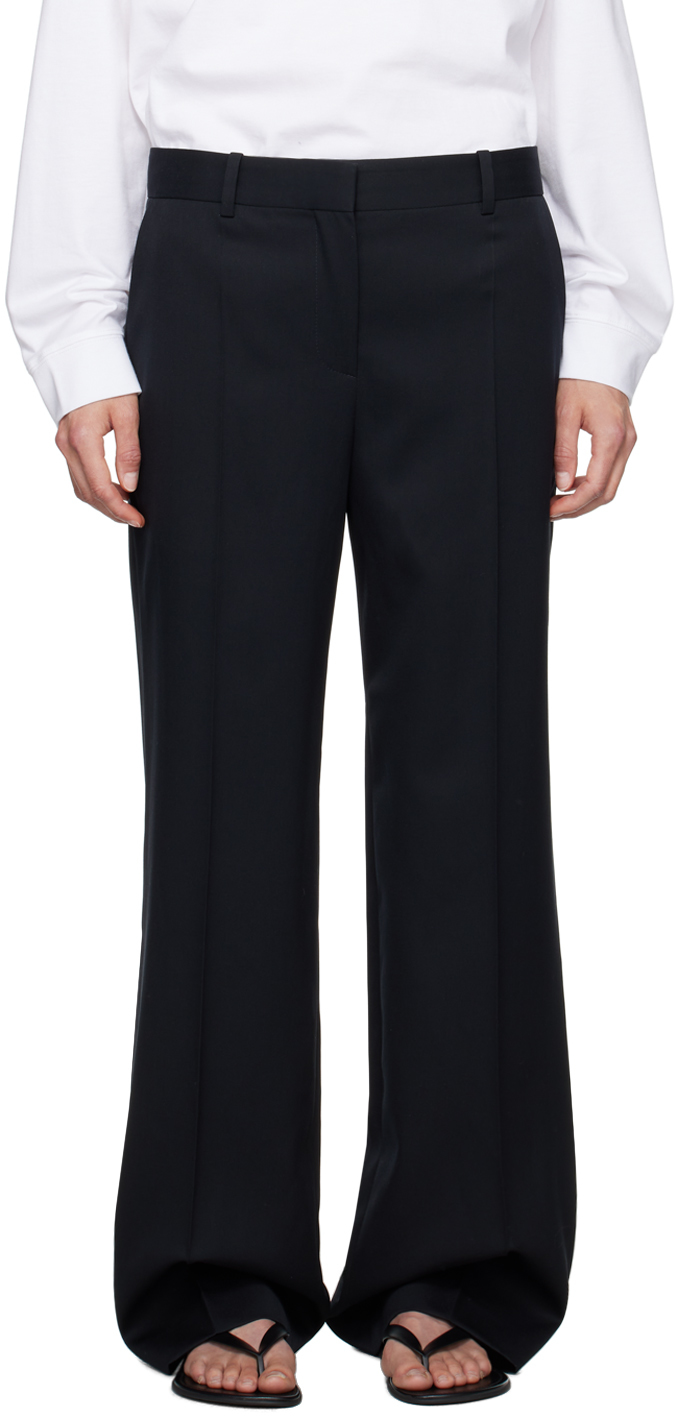 Shop The Row Black Encore Trousers In Aby Abyss