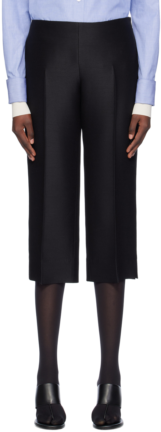 Shop The Row Black Adelie Trousers In Blk Black