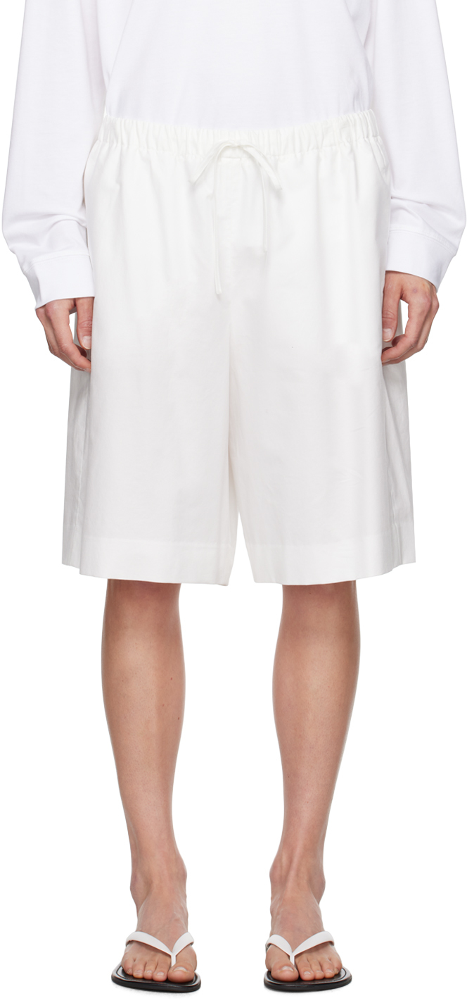 Shop The Row White Stanton Shorts In Owh Off White