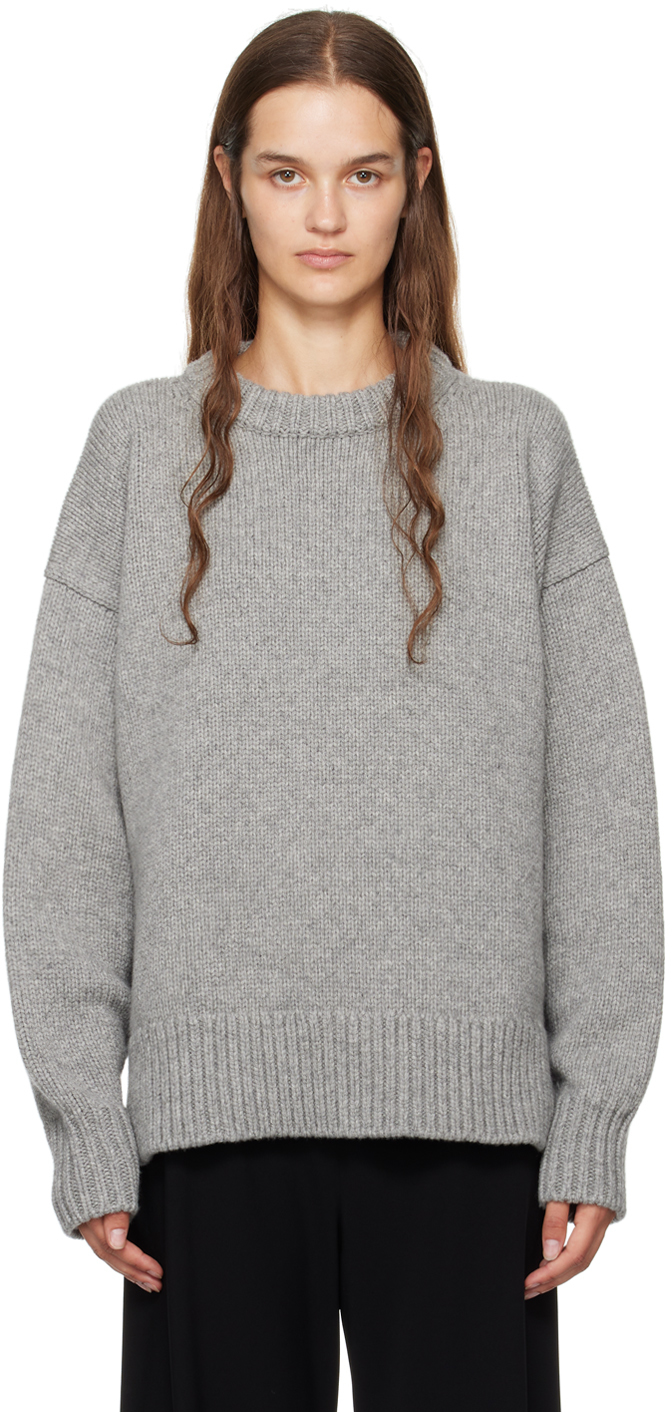 Shop The Row Gray Ophelia Sweater In Gym Grey Melange