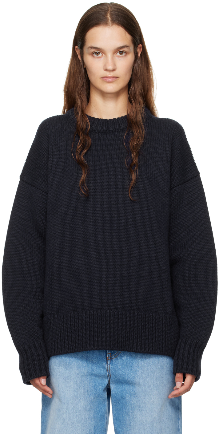 Shop The Row Navy Ophelia Sweater In Drn Dark Navy