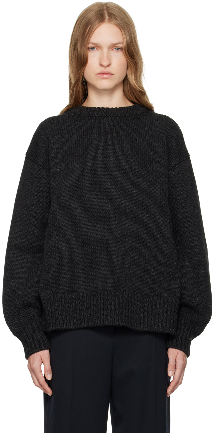 Shop The Row Black Himus Sweater In Ant Anthracite