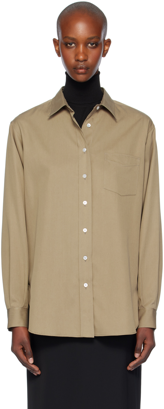 Shop The Row Khaki Sveva Shirt In Khk Khaki