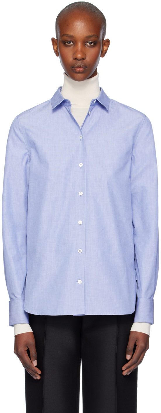 Shop The Row Blue Metis Shirt In Sbl Steel Blue