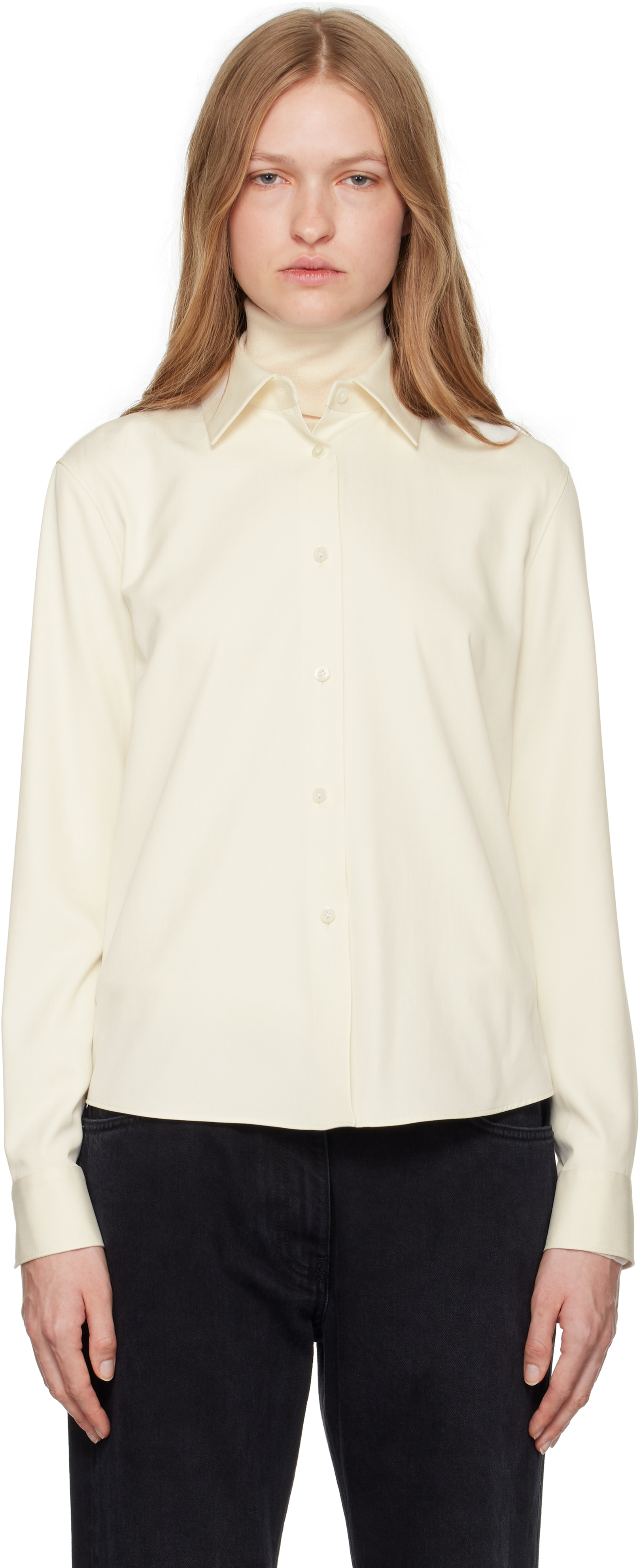 Shop The Row Off-white Maigret Shirt In Pcl Porcelain