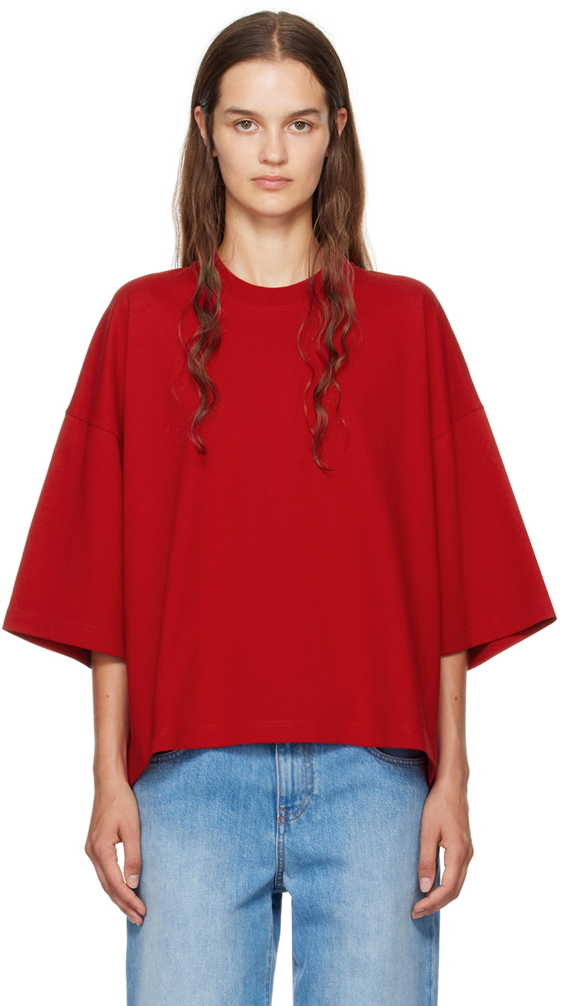 The Row Issi Cotton Top In Red Red