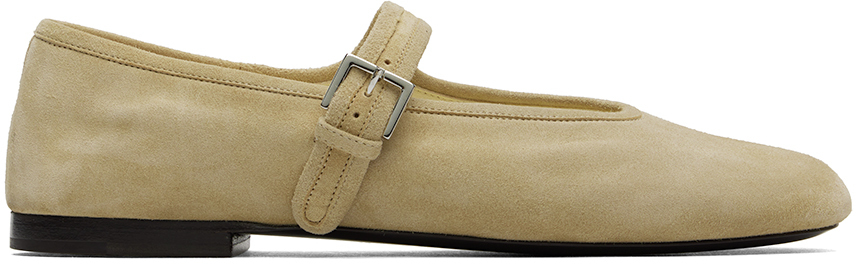 The Row: Tan Boheme MJ Ballerina Flats | SSENSE