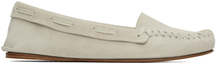 Shop The Row Taupe Mabel Moc Loafers In Lam Lamb