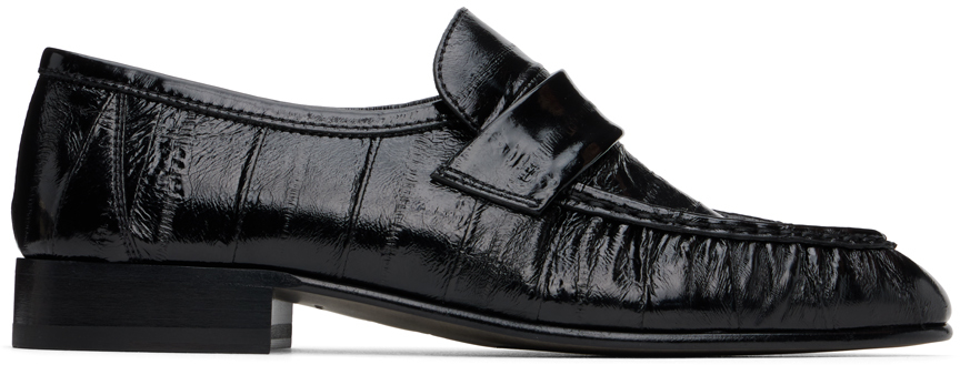 Shop The Row Black Soft Loafers In Blk Black