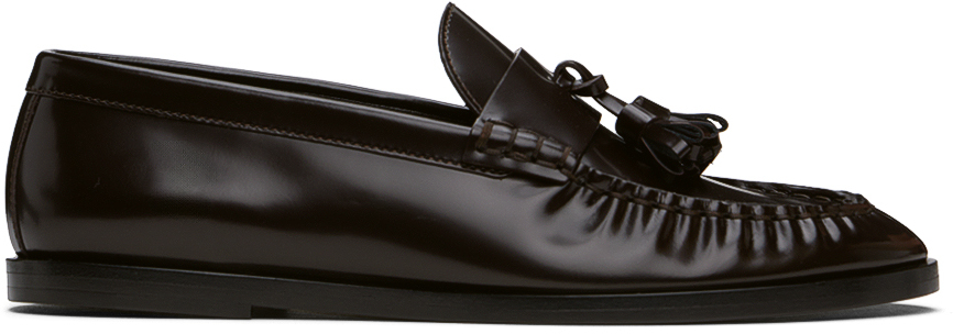 The Row Tassel-detailed Leather Loafers In Esp Espresso