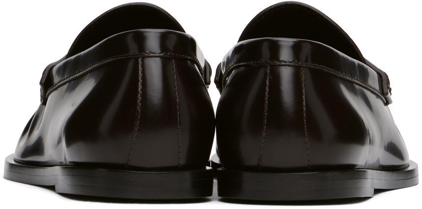 The Row Leather Loafers In Esp Espresso