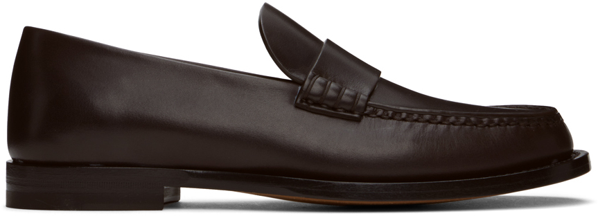 Shop The Row Brown Novus Loafers In Dbr Dark Brown