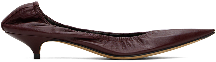 The Row Brown Liisa Kitten Heels In Brbg Bordeaubergine