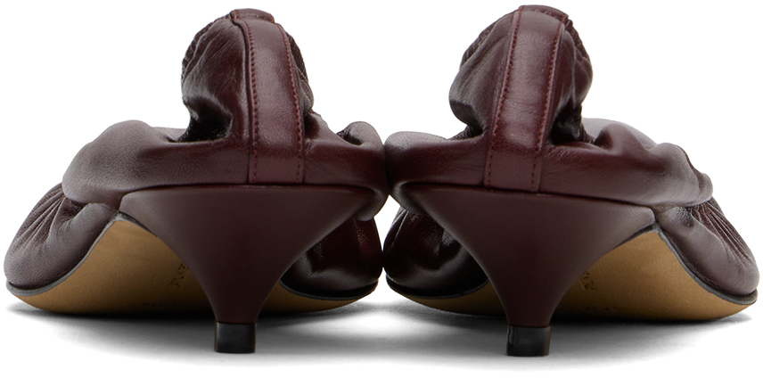 The Row Brown Liisa Kitten Heels In Brbg Bordeaubergine