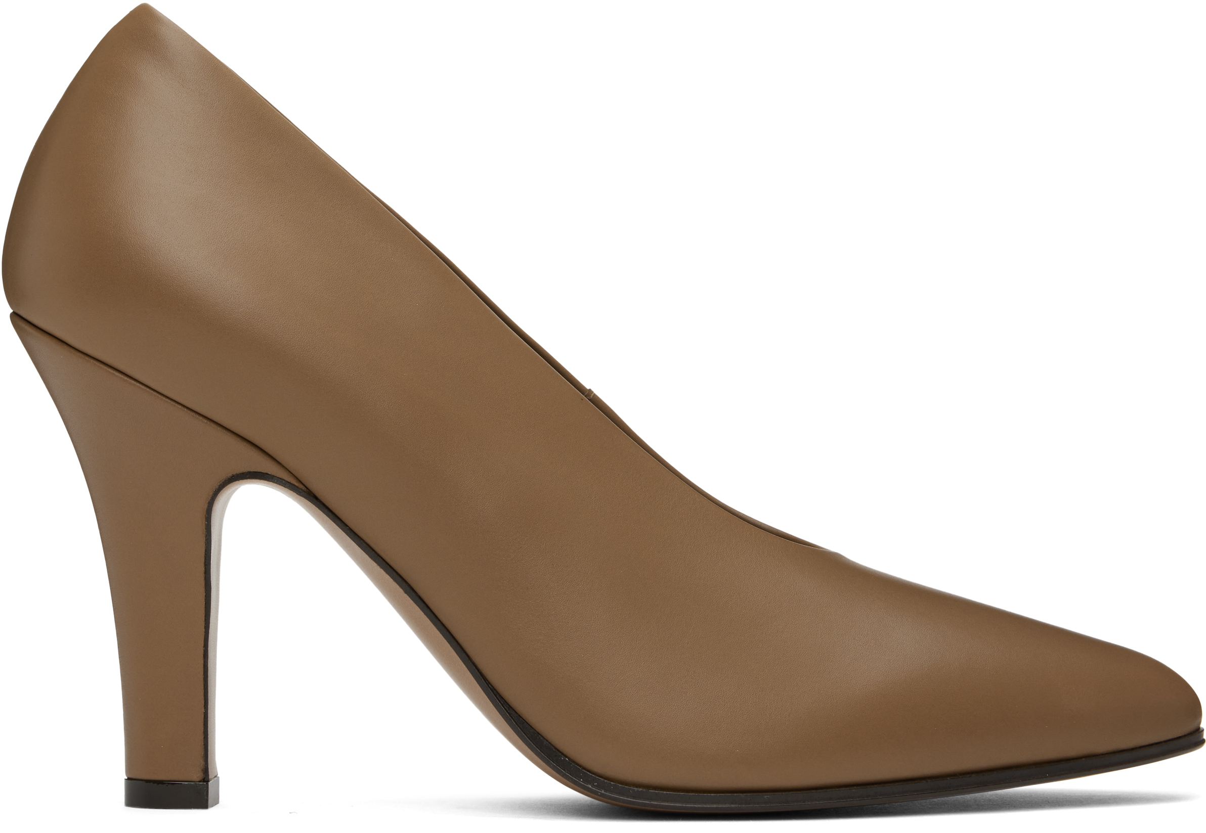 The Row 90mm Prudens Leather Pumps In Faw Fawn