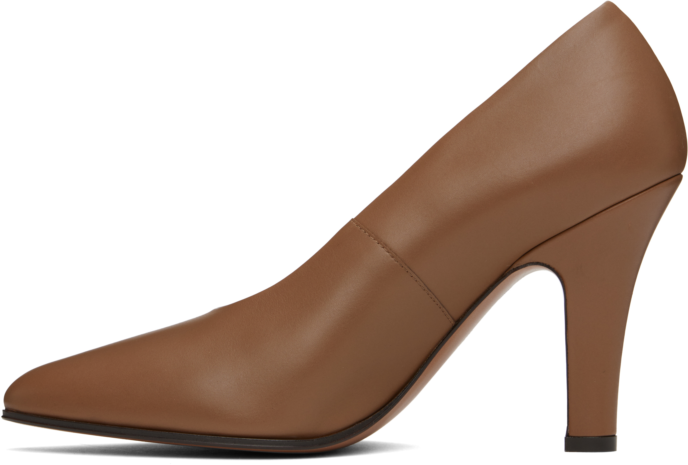 The Row 90mm Prudens Leather Pumps In Faw Fawn