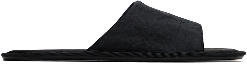 Black Frances Slippers by The Row on Sale
