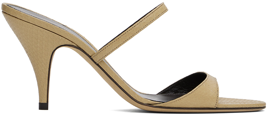 【関税込み】The Row ベージュ Vika ヒールサンダル Vika Ankle Strap Heel Beige in Leather – The Row