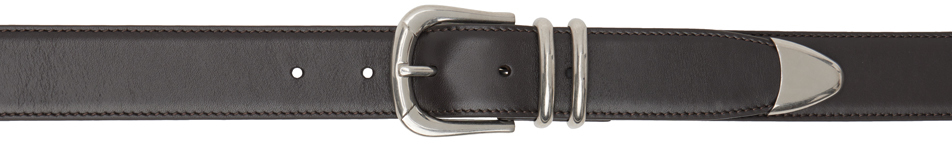 Shop The Row Brown Vintage Leather Belt In Dbp Dark Brown Pld