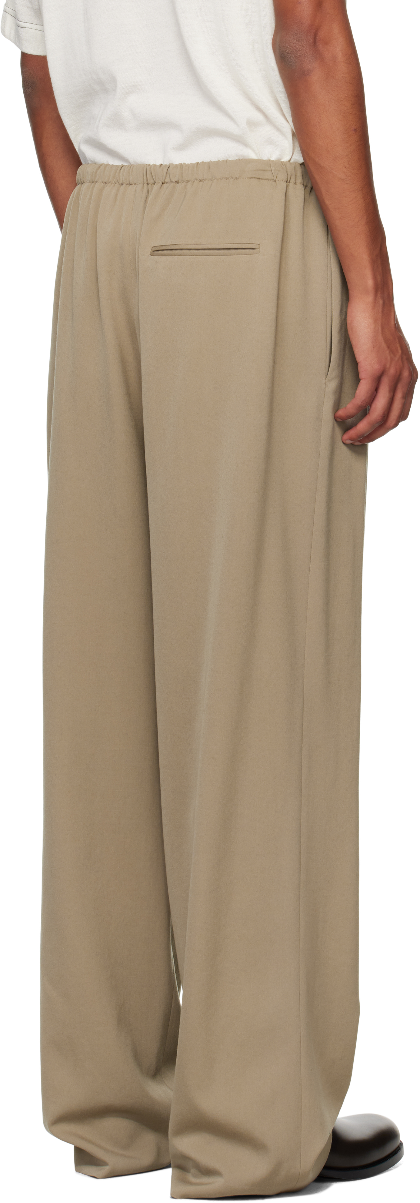 The Row Donatello Wool Wide-leg Pants In Gtp Grey Taupe