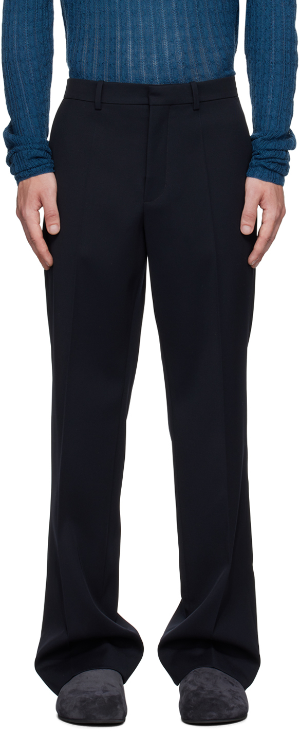 Shop The Row Navy Albion Trousers In Nvy Navy