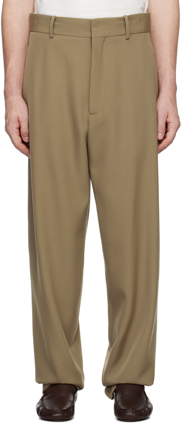 Shop The Row Khaki Berkel Trousers In Khk Khaki