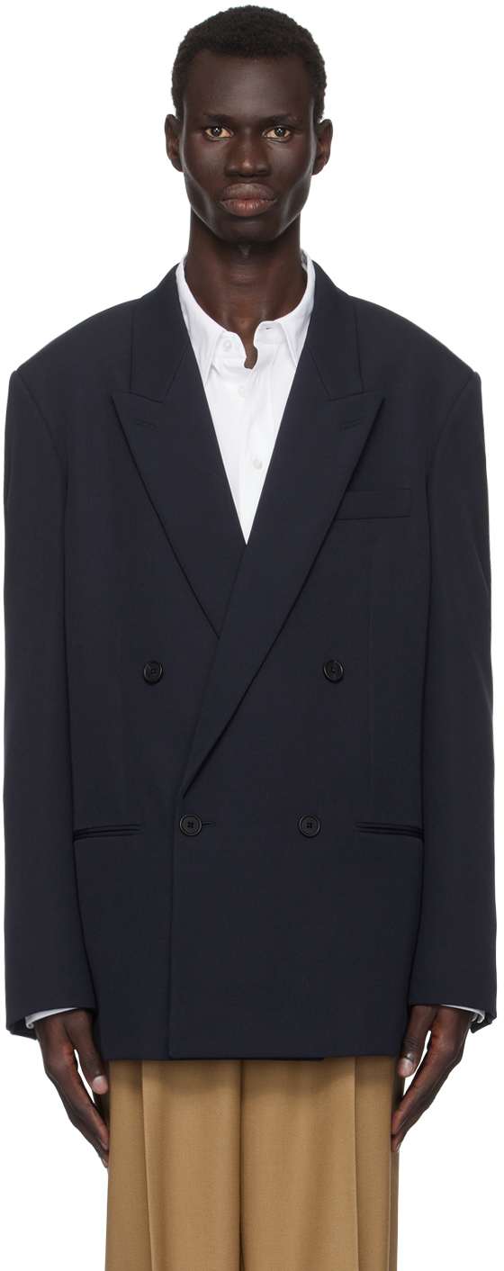 Shop The Row Navy Donnes Blazer In Drn Dark Navy