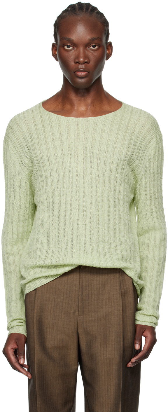 Shop The Row Green Vico Sweater In Pli Pale Lime