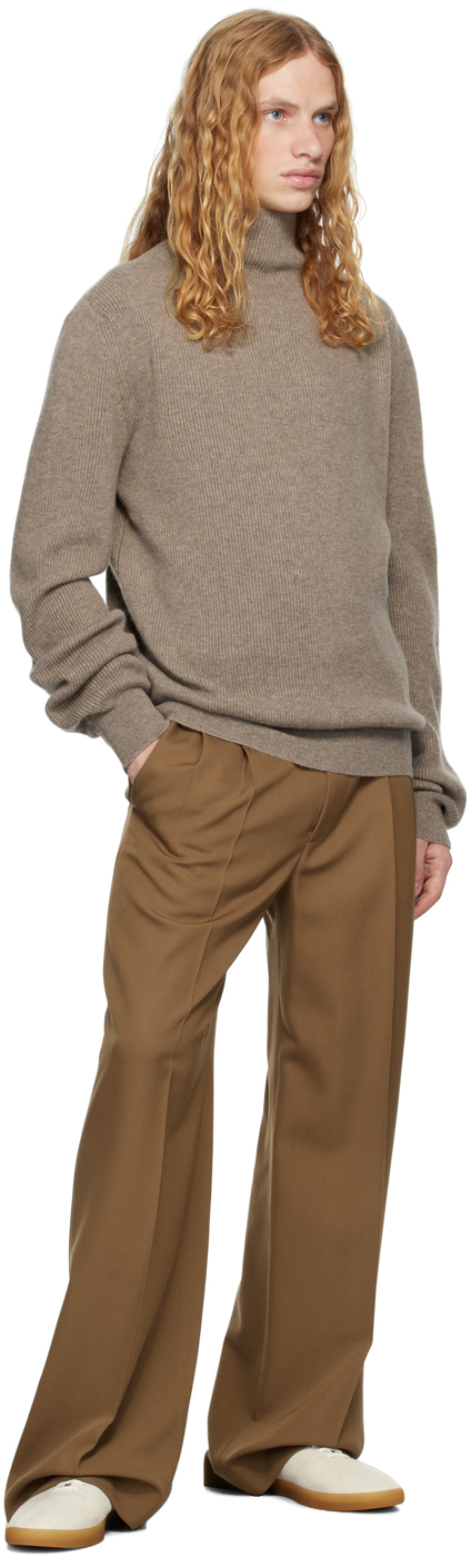 The Row Taupe Daniel Sweater In Dib Dirt Brown
