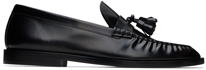 Shop The Row Black Leather Loafers In Blk Black