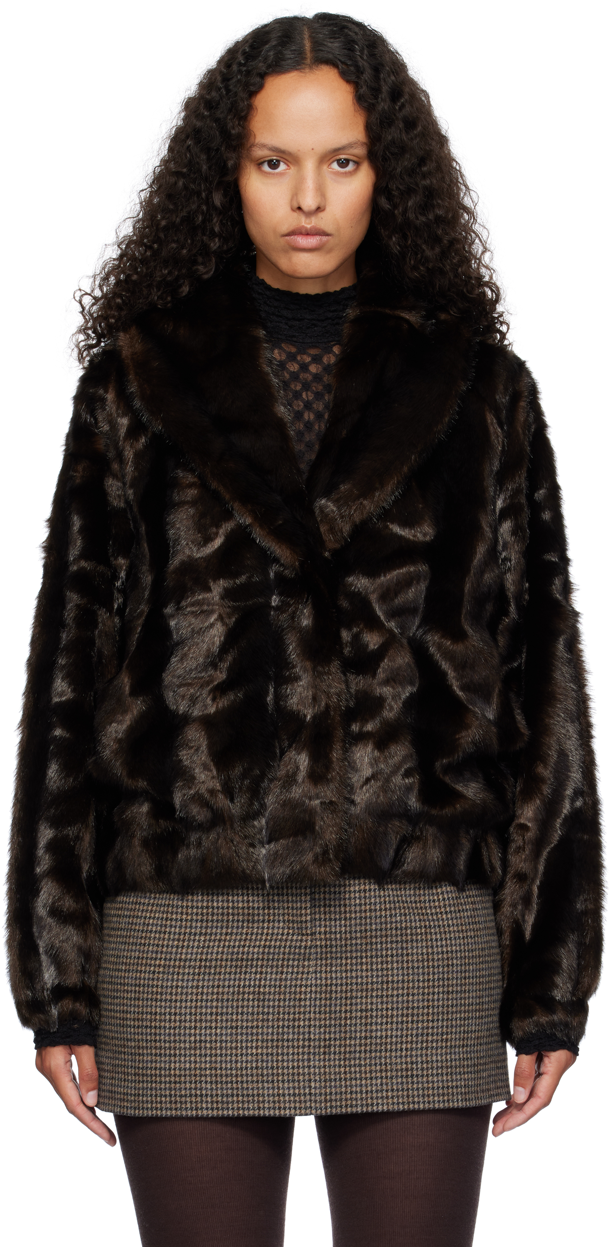 The Garment Brown Dixie Faux-fur Jacket In 514 Espresso