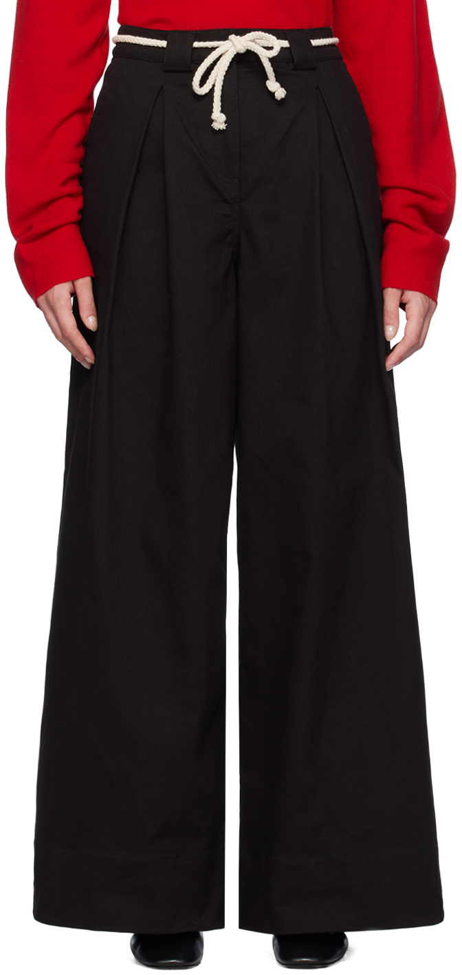 Black Cassano Wide Trousers