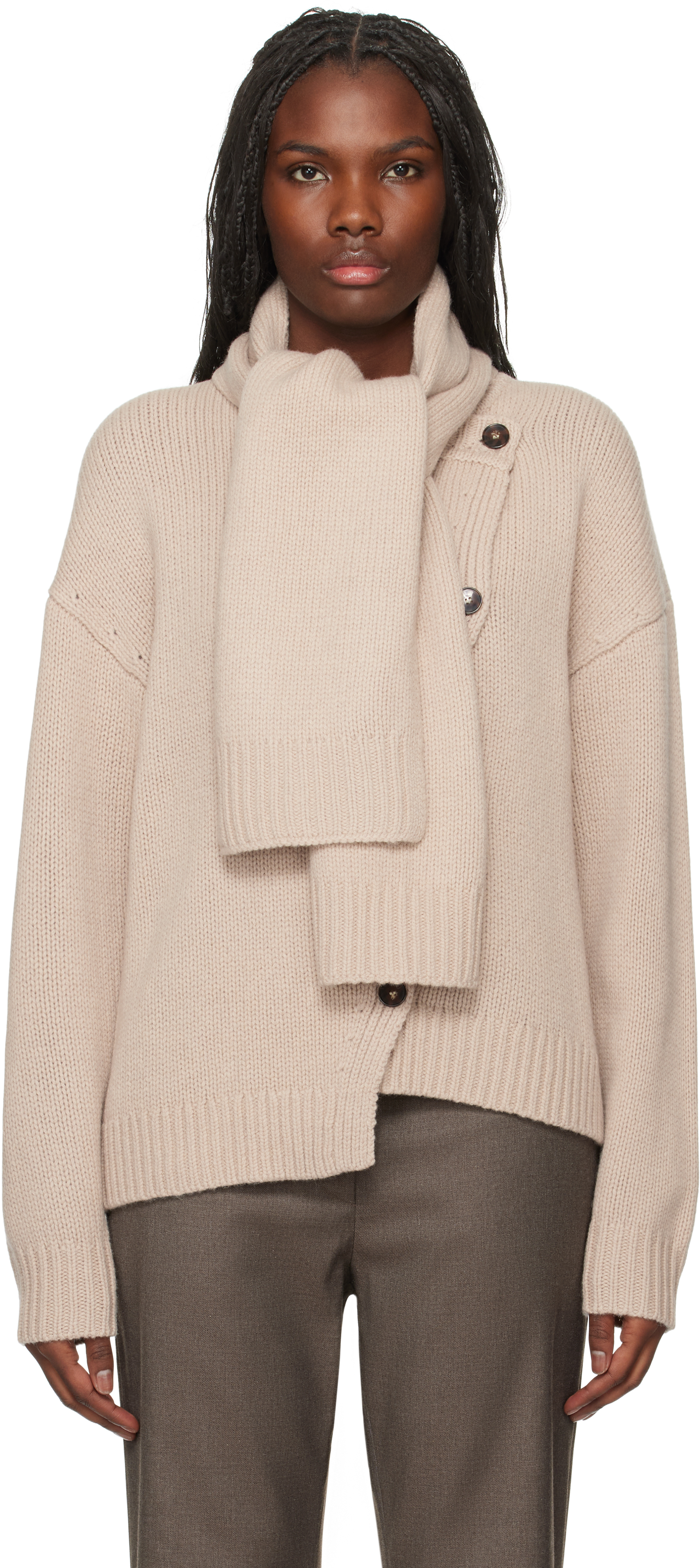 Shop The Garment Beige Canada Scarf Cardigan In 016 Toast