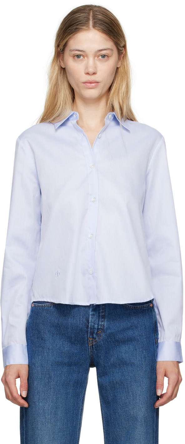 Shop The Garment Blue & White Palmela Shirt In 943 Blue/white Strip