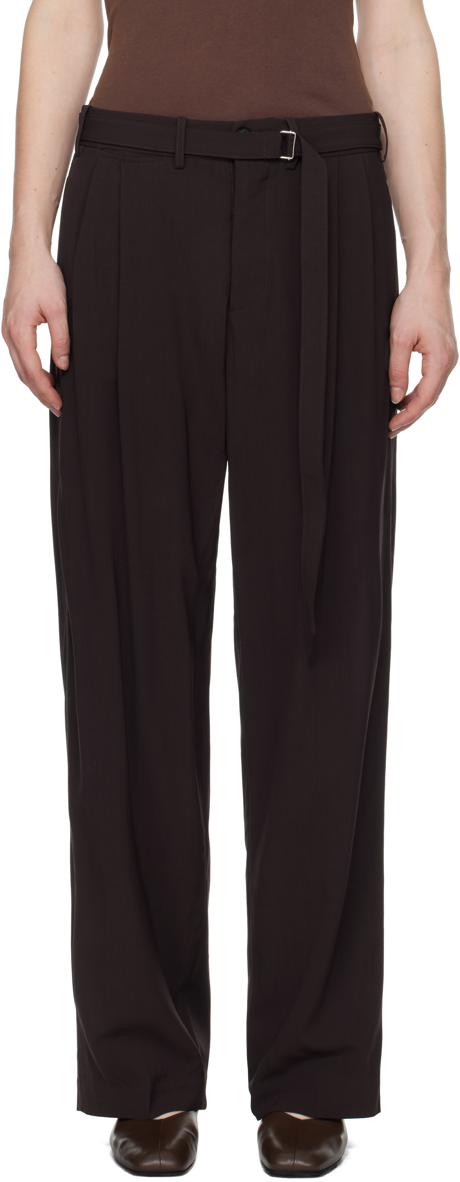 Brown Drop Waist Trousers