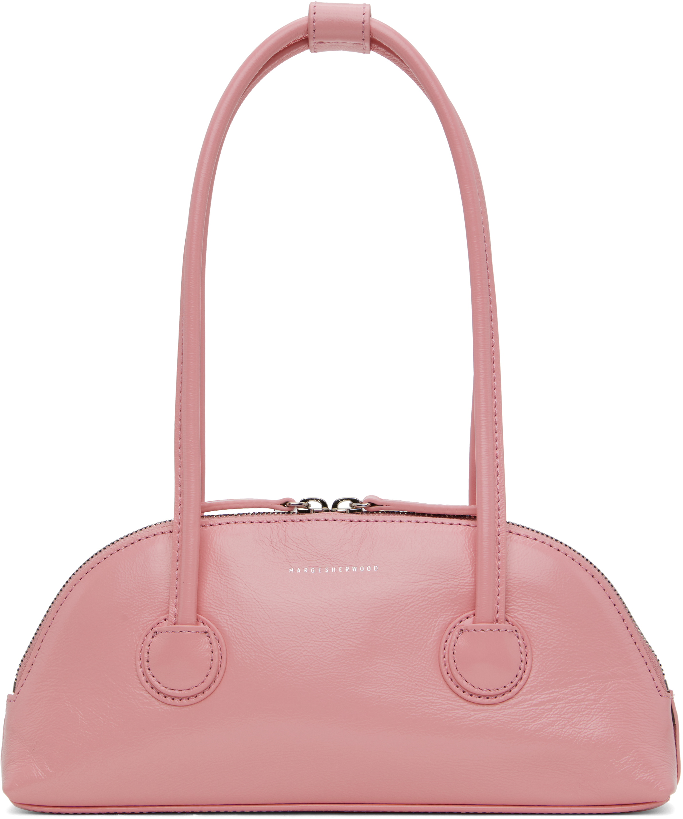 Shop Marge Sherwood ピンク Bessette ショルダーバッグ In Candy Pink Glossy Pl