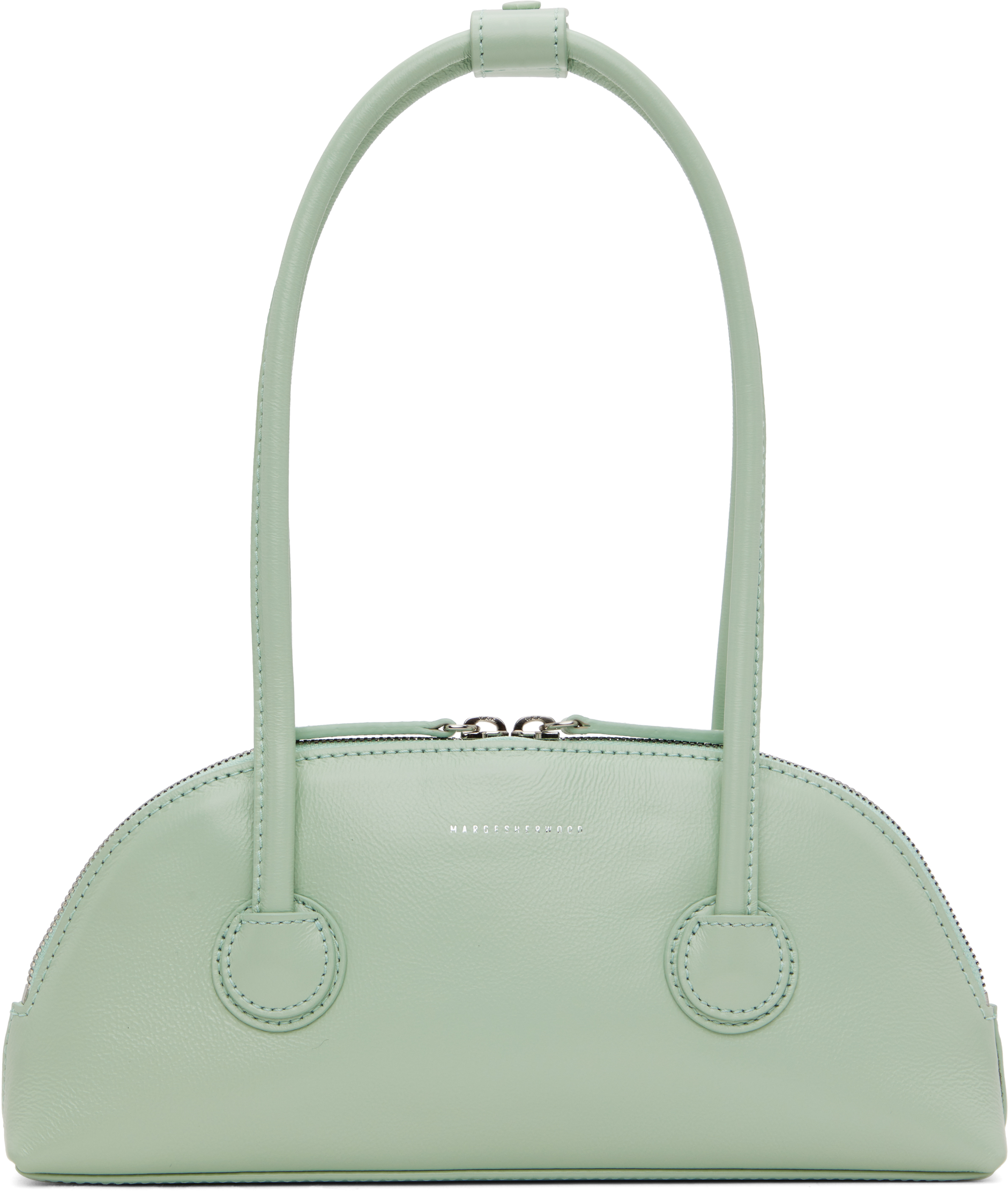 Shop Marge Sherwood グリーン Bessette ショルダーバッグ In Mint Glossy Plain