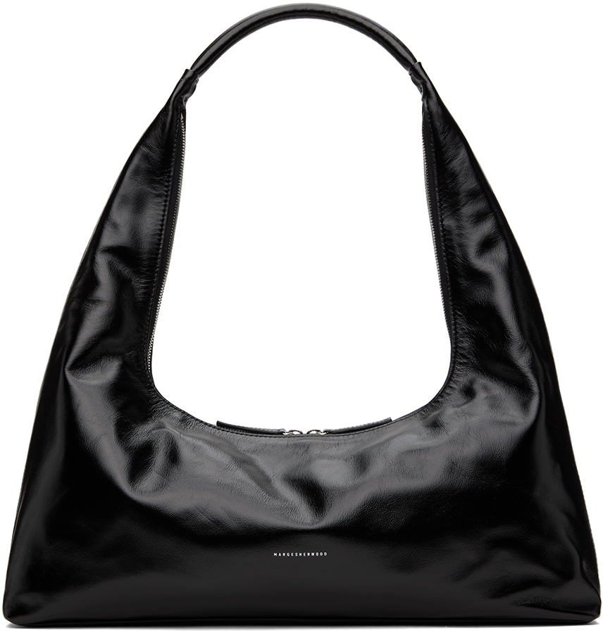 Shop Marge Sherwood ブラック ラージ バッグ In Black Glossy Plain