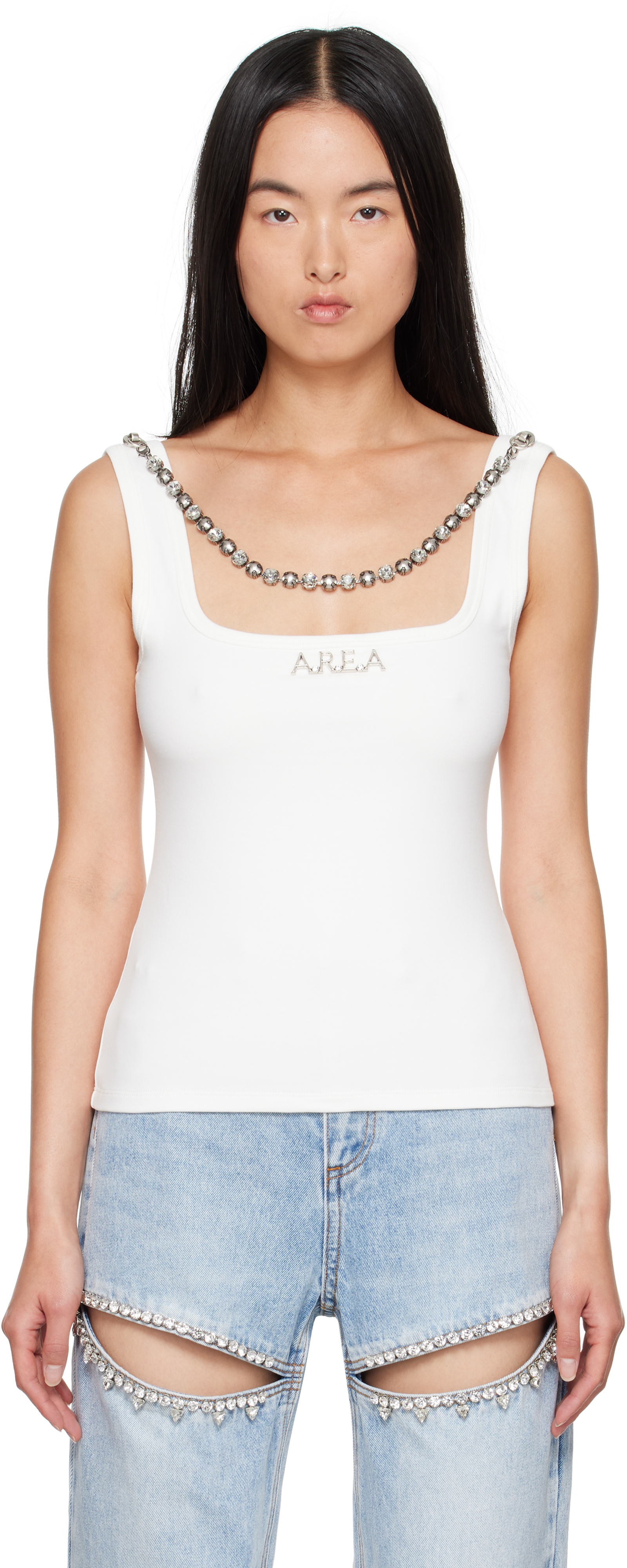 Shop Area White '' Nameplate Tank Top