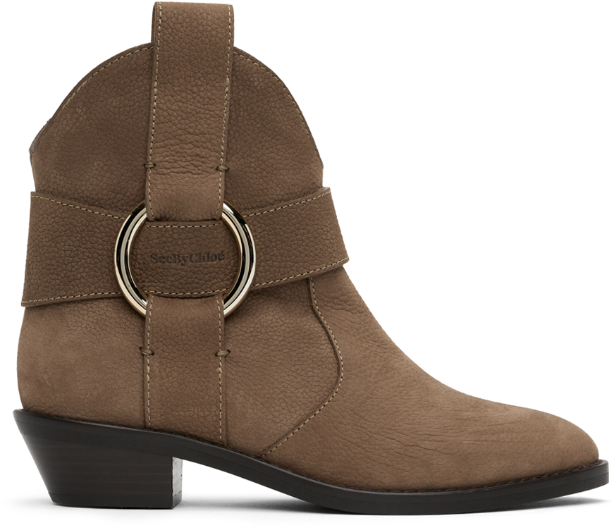 See by Chloé Brown New Ring Line Boots