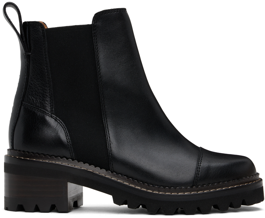 Shop See By Chloé Black Mallory Boots In 999-black