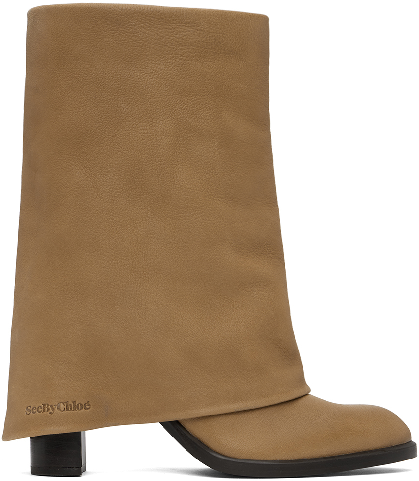 Shop See By Chloé Tan Melia Boots In 533-tan